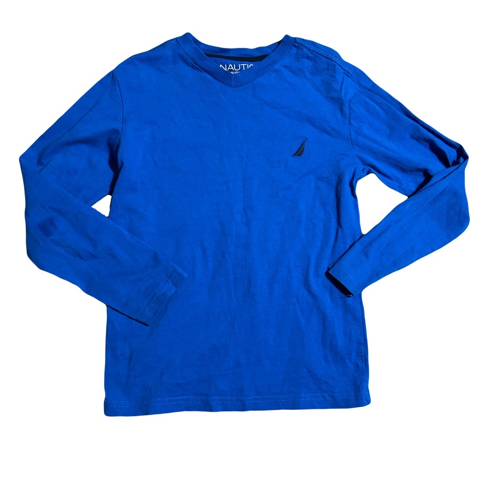 Nautica Kids Blue Long Sleeve Shirt with Logo 8